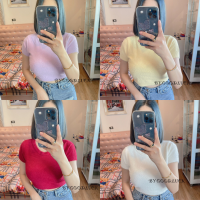 ?Spinnyhouse? เสื้อครอปขนมิ้ง Croptop ไหมพรม ขนมิ้ง ฟูๆ น่ารักจนใจบางไปหมด ?รุ่น ครอปขนมิ้ง B403D