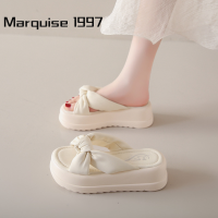 Marquise1997 ้องเท้าผูหญิง รองเท้าแตะลิ่ม รองเท้าแตะเสริมส้นผู้หญิง กันลื่น ดูดซับเหงื่อ พุ่ง ขี้ขลาด FDL2392ZLK 39Z230926