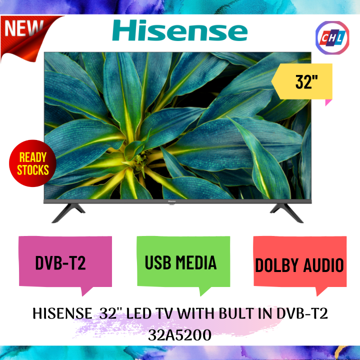 HISENSE 32'' LED TV WITH BULT IN DVBT2 32A5200F ORIGINAL HISENSE