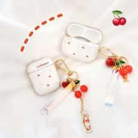 ✗ For AirPods Pro Case Dream Cherry Pattern Earphones Cases For AirPods 2/1 Bluetooth Headset Cover With Cute Flower Key Ring