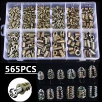 565/340/230/70PCS Assorted Flanged Hex Drive Head Furniture Nuts M4 M6 M8 M10 Zinc alloyl Thread For Wood Insert Nut Nails  Screws Fasteners