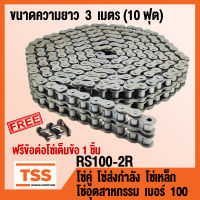 RS100-2R โซ่คู่ โซ่ส่งกำลัง โซ่เหล็ก โซ่อุตสาหกรรม โซ่ เบอร์ 100 (Transmission Roller chain) ขนาด 3 เมตร / 1 กล่อง ( แถมฟรีข้อต่อเต็มข้อ 1 ชิ้น ) โซ่เบอร์100