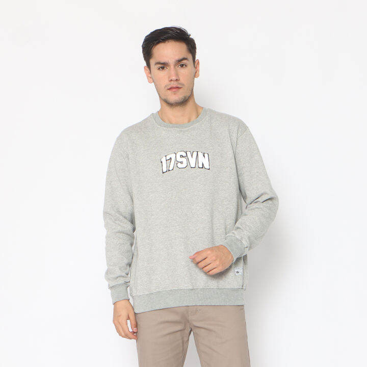 17SEVEN Sweater Crewneck Fleace Men 0050BORDERGREY Lazada Indonesia
