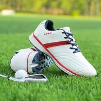 Professional Mens Golf Shoes Waterproof Non-Slip Fixed Studs Leather Outdoor Leisure Golf Training Shoes