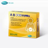 MEGA We care เมก้าวีแคร์ AB Pre&amp;Pro (10 Sachets) เอ บี พรีแอนด์โพร ผลิตภัณฑ์เสริมอาหาร 10 ซอง