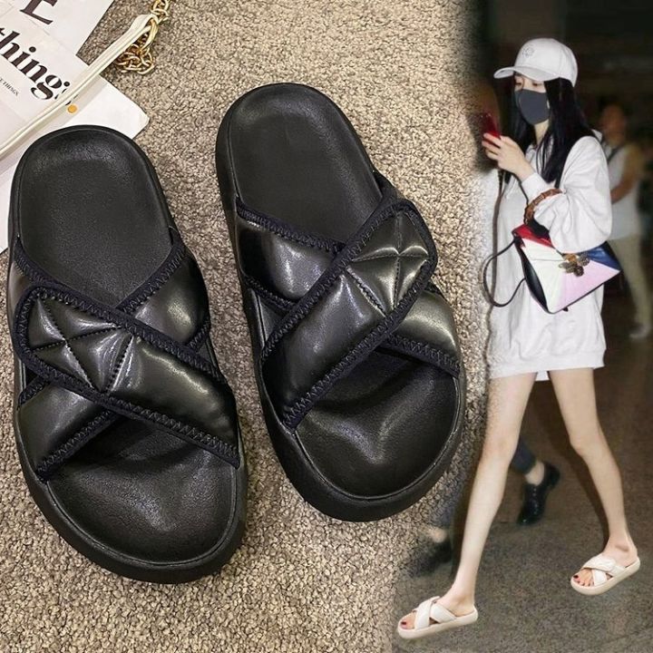 velcro-cool-slippers-female-summer-wear-in-2022-a-new-large-base-sponge-cross-word-procrastinates-sandals-shoes
