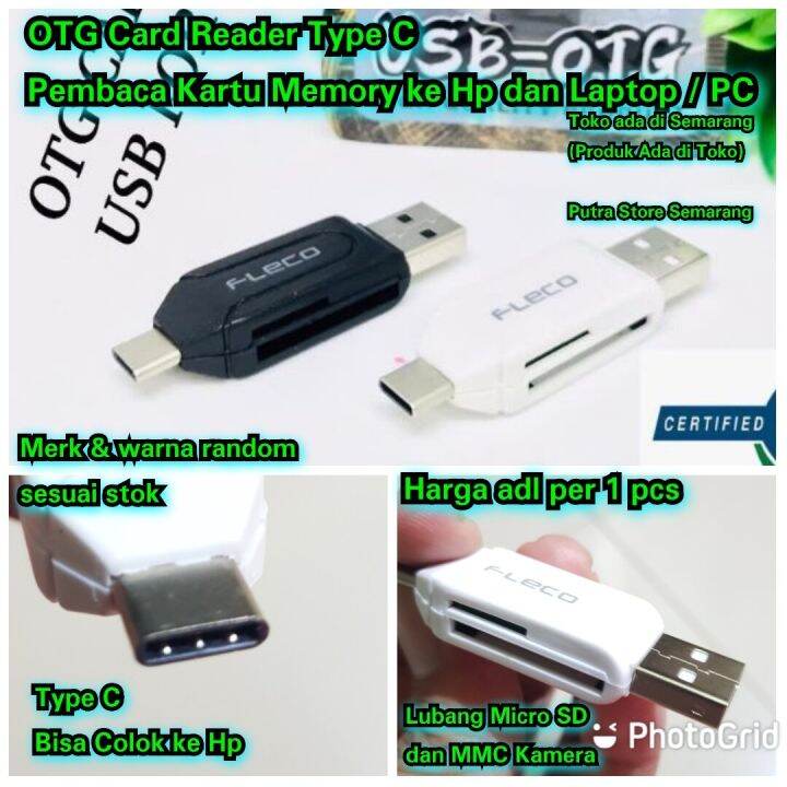 OTG Card reader type C OTG Type C Pembaca Kartu Memory MMC Hp dan