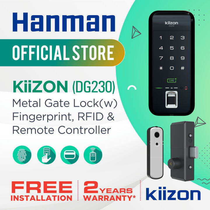 KiiZON (DG230) METAL GATE DIGITAL LOCK WITH FINGERPRINT & RFID CARD
