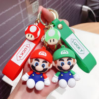 Mario Doll Keychains Creative Cartoon Pendant Car Doll Super Mario Key Chain Bag Ornaments Three-Dimensional Doll Key Ring