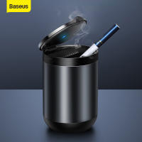 2021Baseus Car Ashtray LED Light Alloy Ash Tray Aluminum Cup Portable eless Auto Ashtray Flame Retardant Holder Box