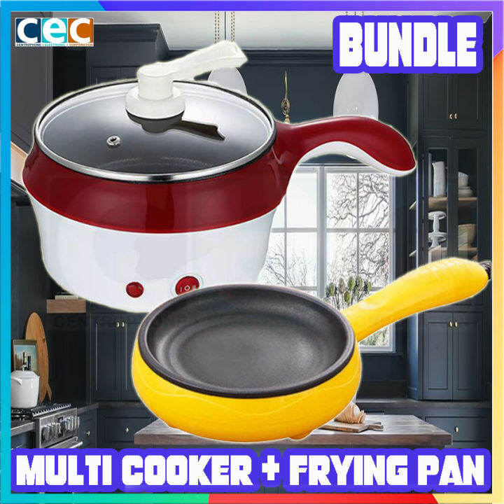 (BUNDLE) 1.2L Mini Multi Cooker Stainless Steel Grade Frying Pan Rice