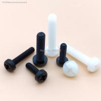 ►▼ 50pcs Brand New M2 M2.5 M3 M4 High Quality Black White Nylon Plastic Phillips Pan Head Cross Round Screw Bolt length 5mm-25mm