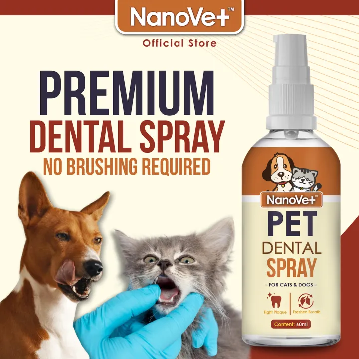 Nanovet™ Dental Mouth Spray for Cat and Dog (60ml) Lazada