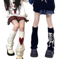 【CW】 Knitted Leg Warmers Gothic Stretchy Knee Foot Cover Streetwear Socks