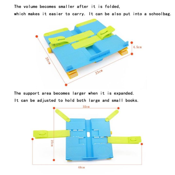 ที่วางหนังสือแบบพับได้แบบพกพา-ชั้นวางหนังสือ-เด็กนักเรียนดูชั้นหนังสือ-ชั้นวางหนังสือมัลติฟังก์ชั่ขัดผิว-ชั้นวางหนังสือบนโต๊ะอ่านหนังสือ-ขาตั้งหนังสือ