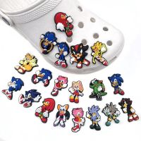 19Pcs sets Hot Anime Character Shoe Accessories PVC Shoe Decoration Diy Croc jibz charms Kids X-MAS Party Gift