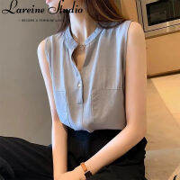 LAREINE เสื้อกล้าม Atasan Sifon แขนกุดเสื้อผู้หญิง2023