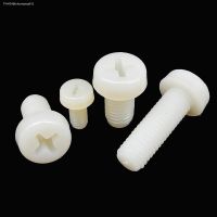 ◑❖ 5/10/20/50pcs M2 M2.5 M3 M4 M5 M6 M8 M10 L 5-80mm GB818 White Nylon Plastic Cross Recessed Phillips Pan Round Head Screw Bolt