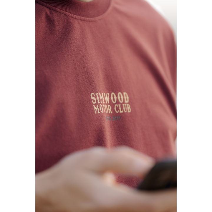 simwood-เสื้อ2023ฤดูร้อนใหม่โอเวอร์ไซส์265กรัมรุ่น100เสื้อยืดผ้าฝ้ายเสื้อพิมพ์ลายตัวอักษรวินเทจจาก-lelaki-kualitinggi