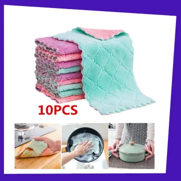 10pcs Kitchen Cloth Dish Towels Nonstick Oil Dishcloth Super Absorbent  Microfiber Dishtowel Cleaning Towel Kitchen Tools