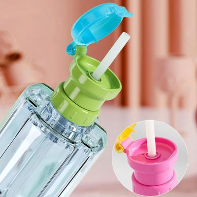 Reusable Mineral Water Lid With Straw Cover Food-Grade Eco-Friendly Portable Lid Straw Drinking Supply Z0Q5