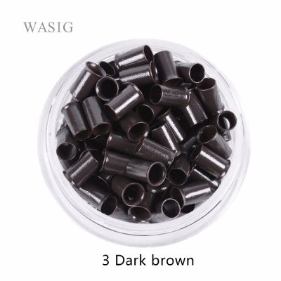 1000Pcs 3.4*3.0* 6mm Fare Euro Lock Copper Tubes Micro Rings Links Beads for Stick I Tip Hair Extensions 7 Colors Optional Electrical Connectors