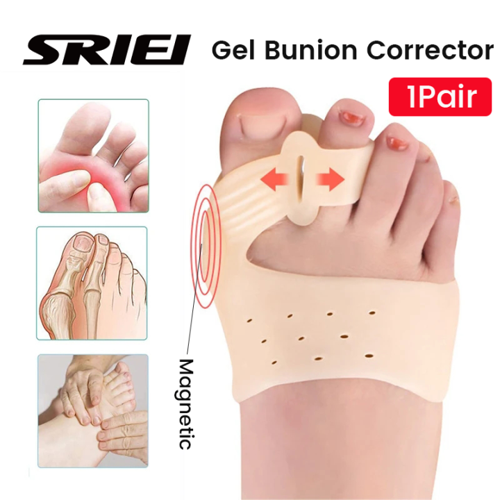 Sriei Pair Toe Bunion Corrector Silicon Toe Separator Footfinger