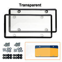 กรอบป้ายทะเบียน2ชิ้นดัดแปลงเปลือกป้องกันป้ายทะเบียนพร้อมสกรูสำหรับรถยนต์อเมริกันสำหรับด้านหน้าด้านหลัง
