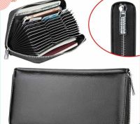 Credit Card For Women Men Rfid Long Blocking Leather 36 Slot Antimagnetic Wallet，Made Of High Quality Genuine Leather With Fabric Lining And Hardware And Software