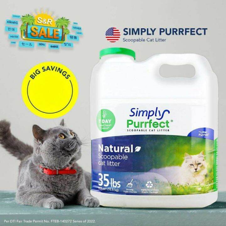 S&R Simply Purrfect Scoopable Cat Litter 15.9kg Lazada PH