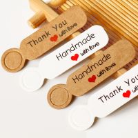 100pcs Kraft Paper Tag Thank You Handmade Gift Tag Price Label Luggage Tags Wedding Party Decoration Paper Hang Tag Labels