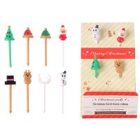 Christmas Fruit Fork Cute Childrens Food Pick Cartoon Christmas Tree Hat Suitable for Lunch Box Cupcake Decoration Party