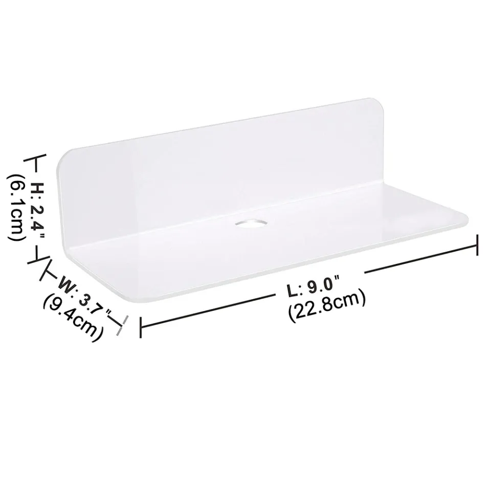 2pcs Bedroom Bathroom No Drill Wall Mounted Floating Shelf For Smart  Speaker