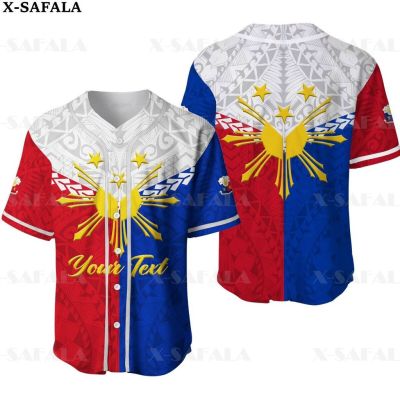Philippines COAT OF ARMS Love Country Flag 3D Printed Baseball Jersey Shirt Mens Tops Tee Oversized Streetwear-3