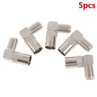 5Pcs RF Coaxial 90 Right Angled TV Aerial Connector F Female To TV Female Plug High Quality