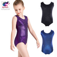 5-14Y เด็กสาว Bling ชุดแนบเนื้อยิมนาสติกบัลเลต์ Unitards บอดี้สูท Dancewear