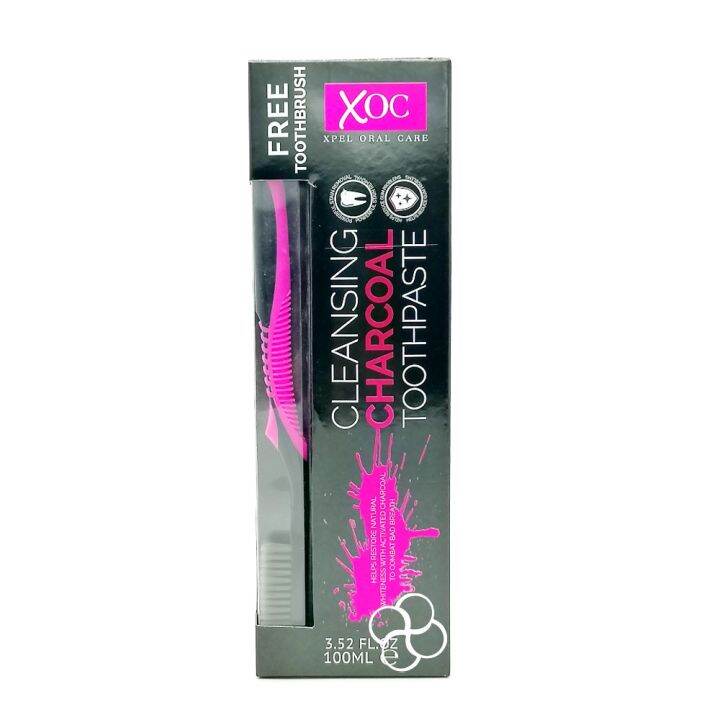 XOC Charcoal Toothpaste 100mL + Free Toothbrush Lazada PH