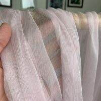 1 meter 100% Mulberry Silk 5 momme Crinkle Crepe Silk Thin Sheer Fabric light pink purple 140cm 55