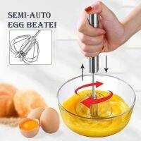 Hand Pressure Semi-automatic Egg Beater 304 Stainless Steel Whisk Cream Milk Frother Foamer Mixer Household Kitchen Supplies