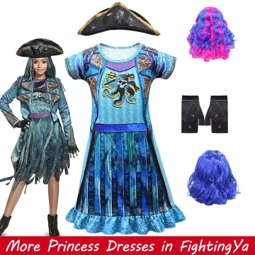 Anime jogo descendentes 2 mal vestido roxo princesa festa uniforme cosplay  traje role play halloween feminino