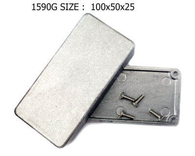 กล่องอลูมิเนียม 1590G ขนาด 100x50x25mm. สำหรับงาน DIY เอฟเฟกต์หรืออื่นๆ