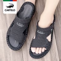 Cartelo crocodile mens sandals outer wear slippers mens 2023 new waterproof soft bottom summer dual-use sandals men shoes