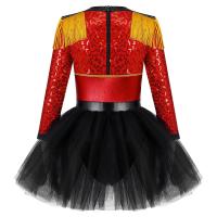 Kids Girls Circus Ringmaster Costume Halloween Cosplay Dress Long Sleeve Lion Tamer Themed Party Carnival Fancy Dress Up Clothes