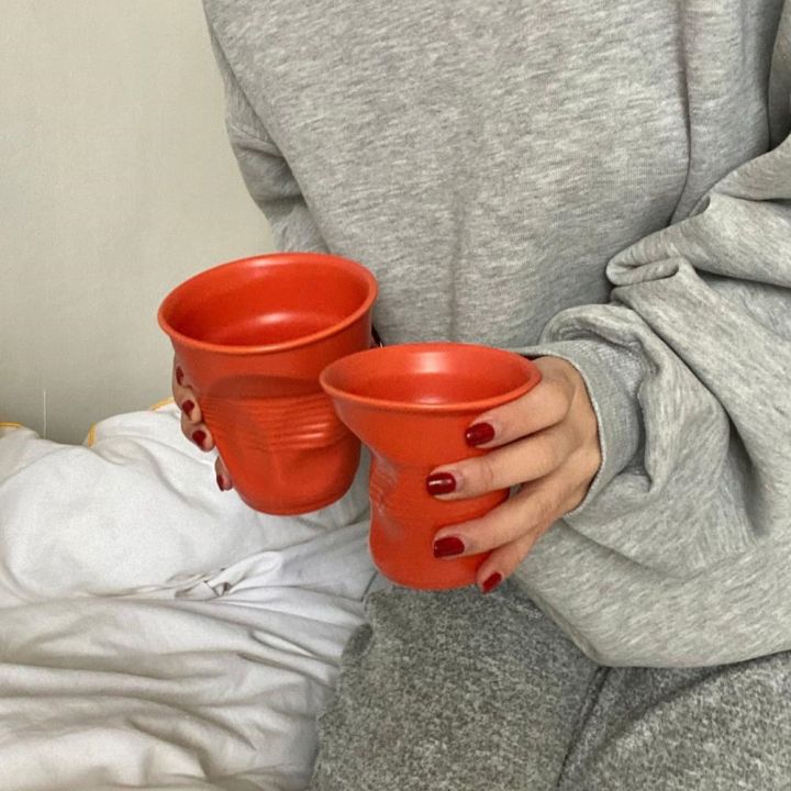 high-end-cups-เซรามิกที่น่าสนใจสร้างสรรค์รูปร่างผิดปกติถ้วยน้ำถ้วยน้ำนำมาใช้ใหม่ทนทานสำหรับการใช้งานในชีวิตประจำวัน