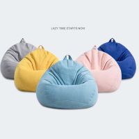 Large Small Lazy Sofa Cover Chairs without Filler Linen Cloth Lounger Seat Bean Bag Pouf Puff Couch Tatami Living Room Bedroom