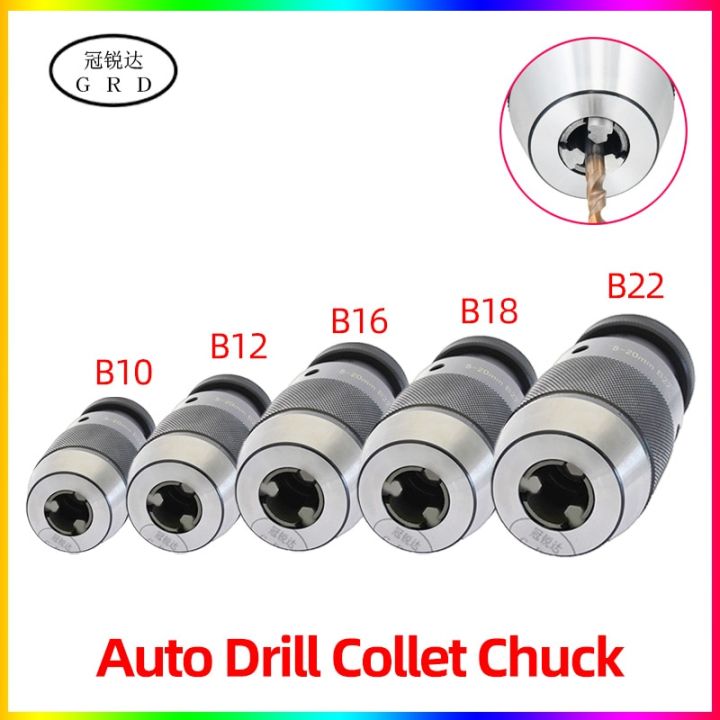 b10-b12-b16-b18-b22-เจาะ-chuck-เครื่องเจาะ-taper-drill-chuck-power-jt6-auto-drill-collet-self-tighten-keyless-drill-chuck