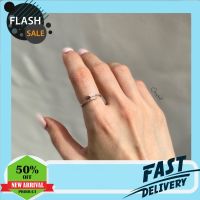 JWLG03 เครื่องประดับ แฟชั่น หรู Tiny nail ring. (แหวนงานชุบทองคำขาว เพชร CZ)