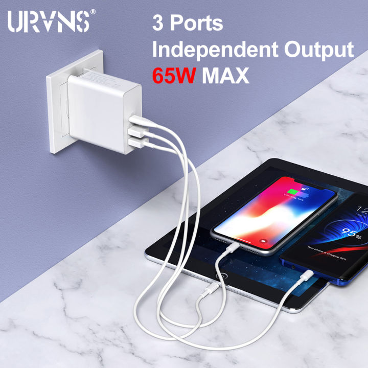 urvns-65w-type-c-usb-c-power-adapter-1port-pd65w45w-charger-for-usb-c-laptop-macbook-pro-ipad-pro-2port-usb-for-xiaomi-iphone