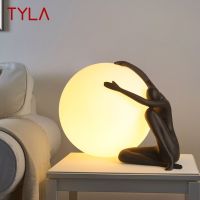 TYLA Nordic Table Lamp Contemporary Creative Ornament Resin Desk Light LED Decor for Home Living Room Study Bedside