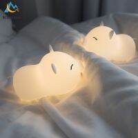 【CW】 Cartoon Pig Night Lights USB Color Silicone Children Bedroom Bedside Sensor